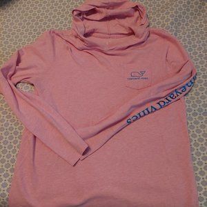 Vineyard Vines girls XL long sleeve pink lightweight hoodie